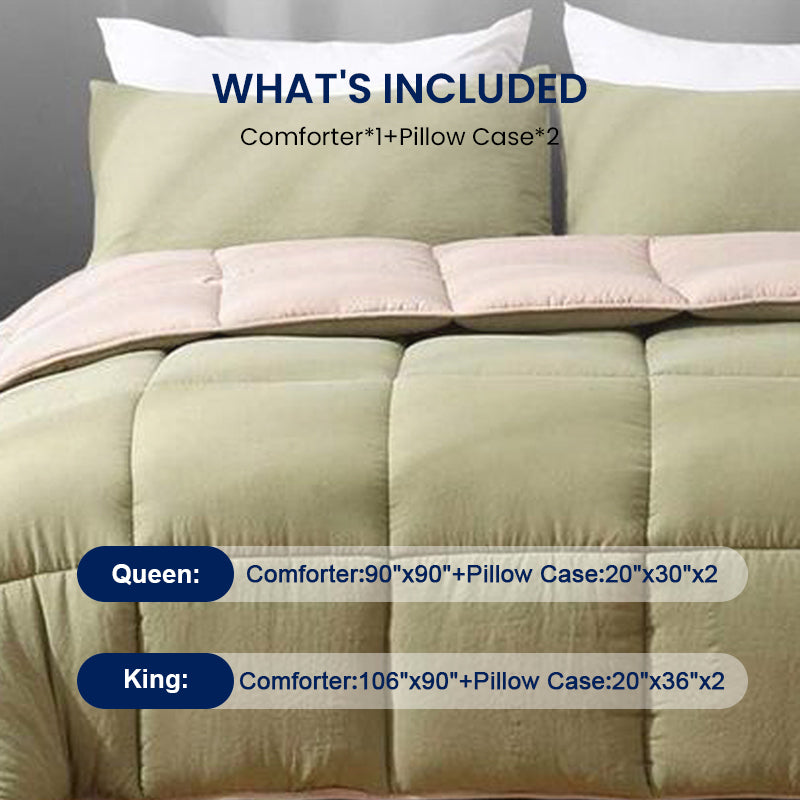 Down Alternative Comforter Set,All Season Warm and lightweight, Extra Softness Pre-Washed Microfiber Bed Set