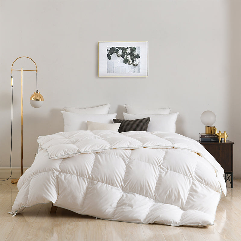 Organic Goose Feather Duvet-Durable for 10+ Years-High Comfort Goose Down Duvet