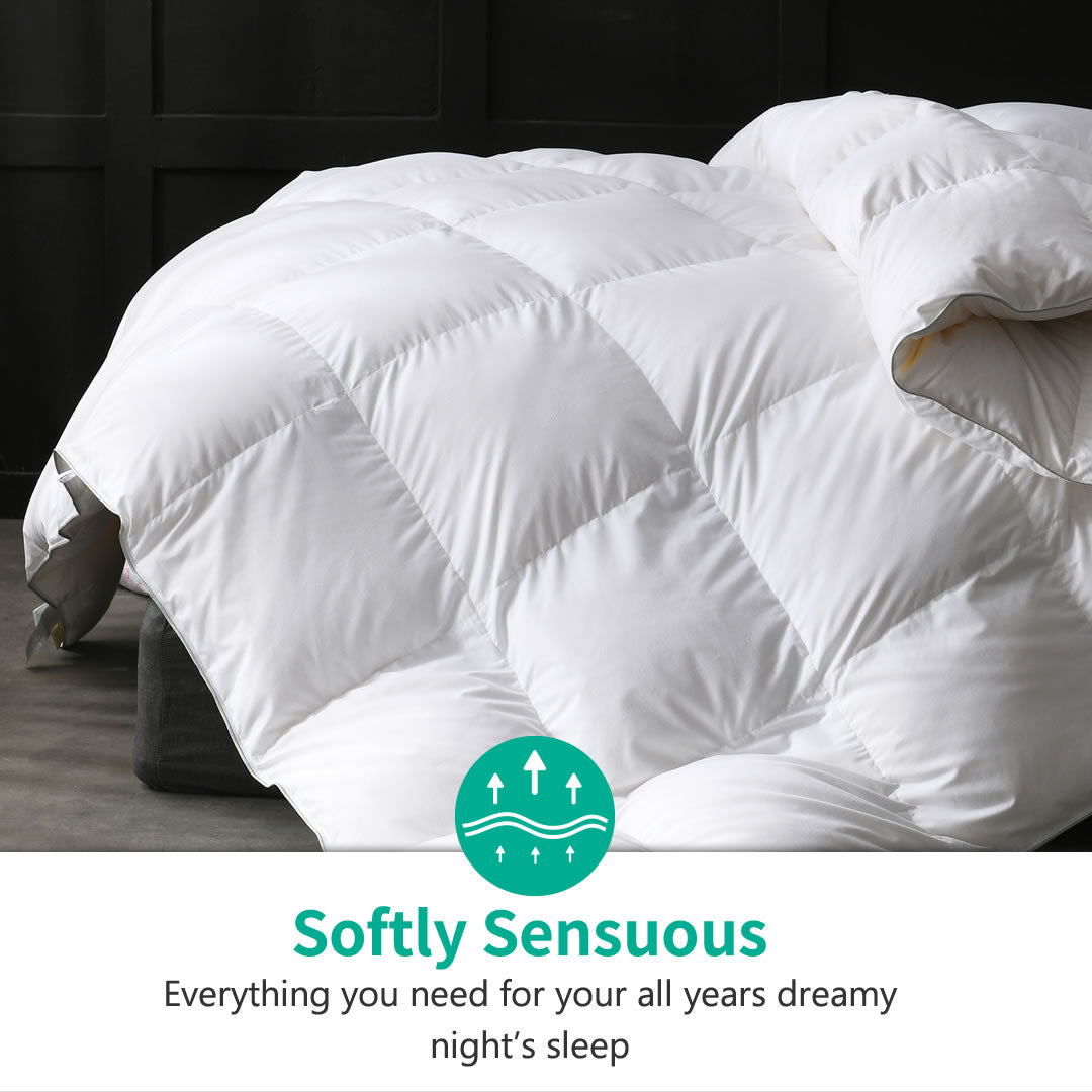 Hotel Collection Goose Feathers Down Comforter, Ultra-Soft Fluffy All Season Duvet Insert, Multi-color Available