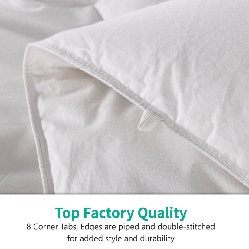 Luxury 100% Organic Cotton Goose Feathers Down Comforter -Lightweight ...