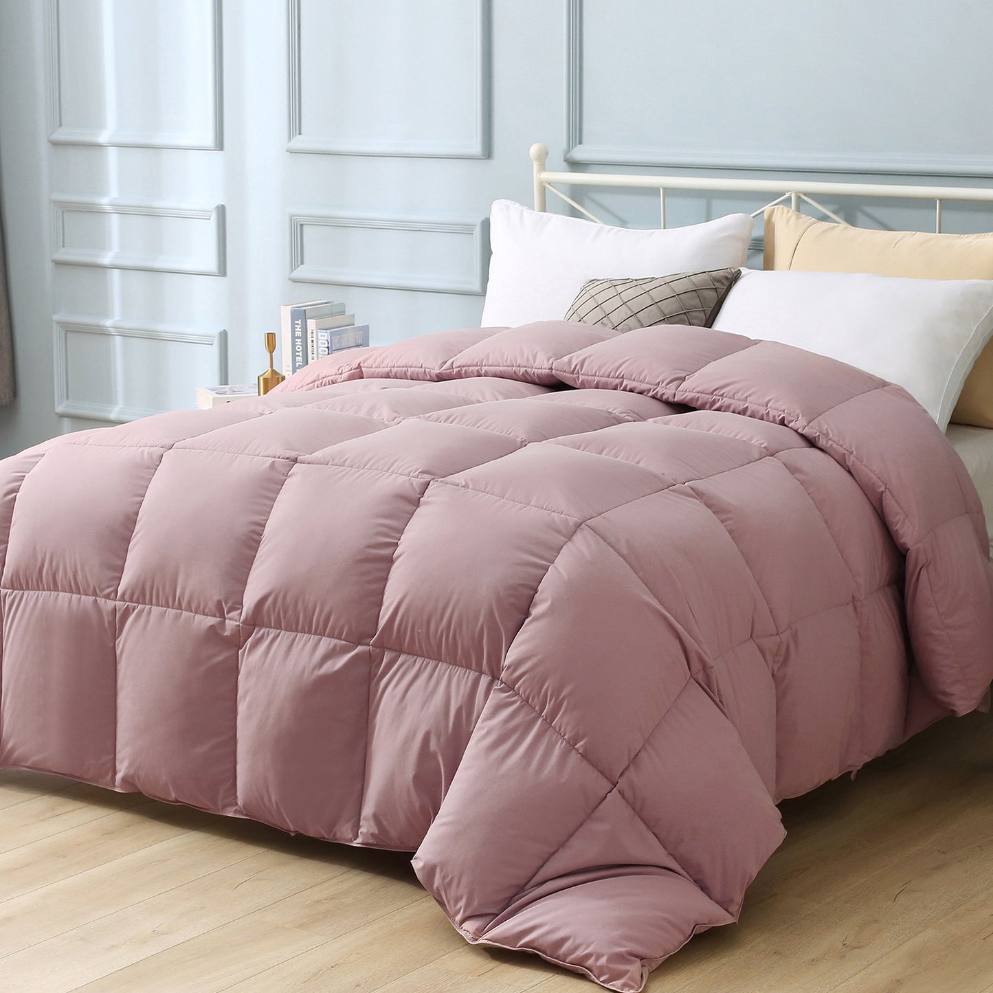 Hotel Collection Goose Feathers Down Comforter, Ultra-Soft Fluffy All Season Duvet Insert, Multi-color Available
