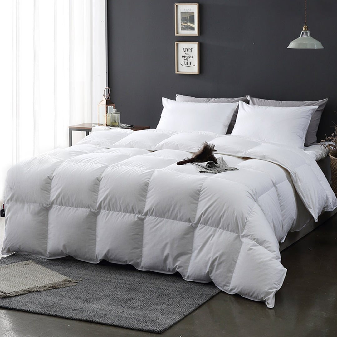 Luxury 100% Organic Cotton Goose Feathers Down Comforter -Lightweight, All-season, and Winter-weight 750FP Down Duvet Insert Available